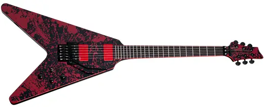 Schecter V-1 FR Blood Splatter