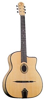 DG-250M Selmer Style Jazz Guitar - Solid Peghead - Maple - Petite Bouche by Saga