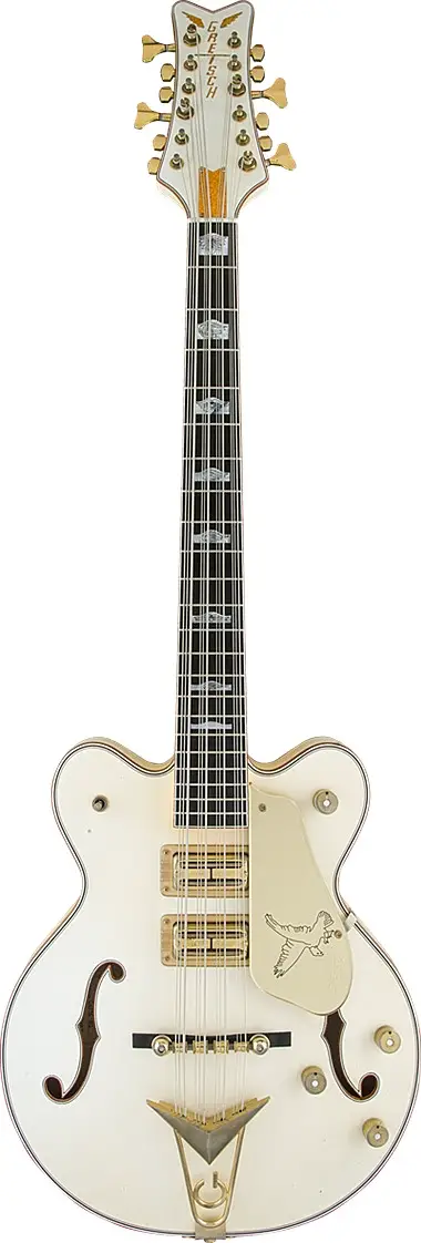 G6136B-TP12 Custom Shop Tom Petersson Signature White Falcon™ 12-String Bass with Cadillac Tailpiece, White Lacquer Relic by Gretsch Guitars