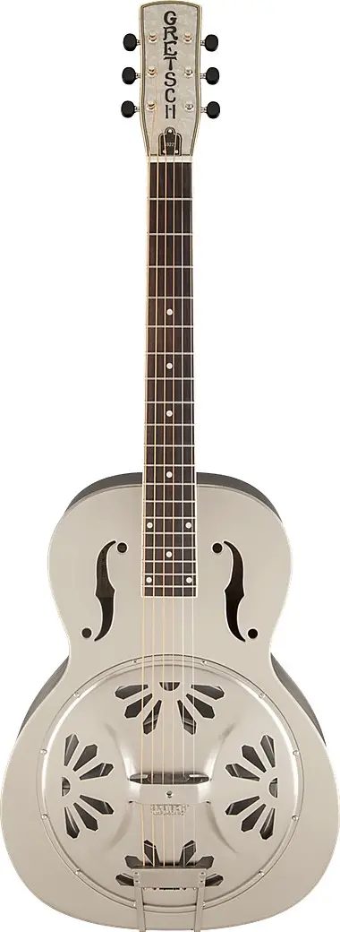 G9221 Bobtail Steel Round-Neck A.E. Steel Body Spider Cone Resonator Guitar, Fishman Nashville Resonator Pickup by Gretsch Guitars