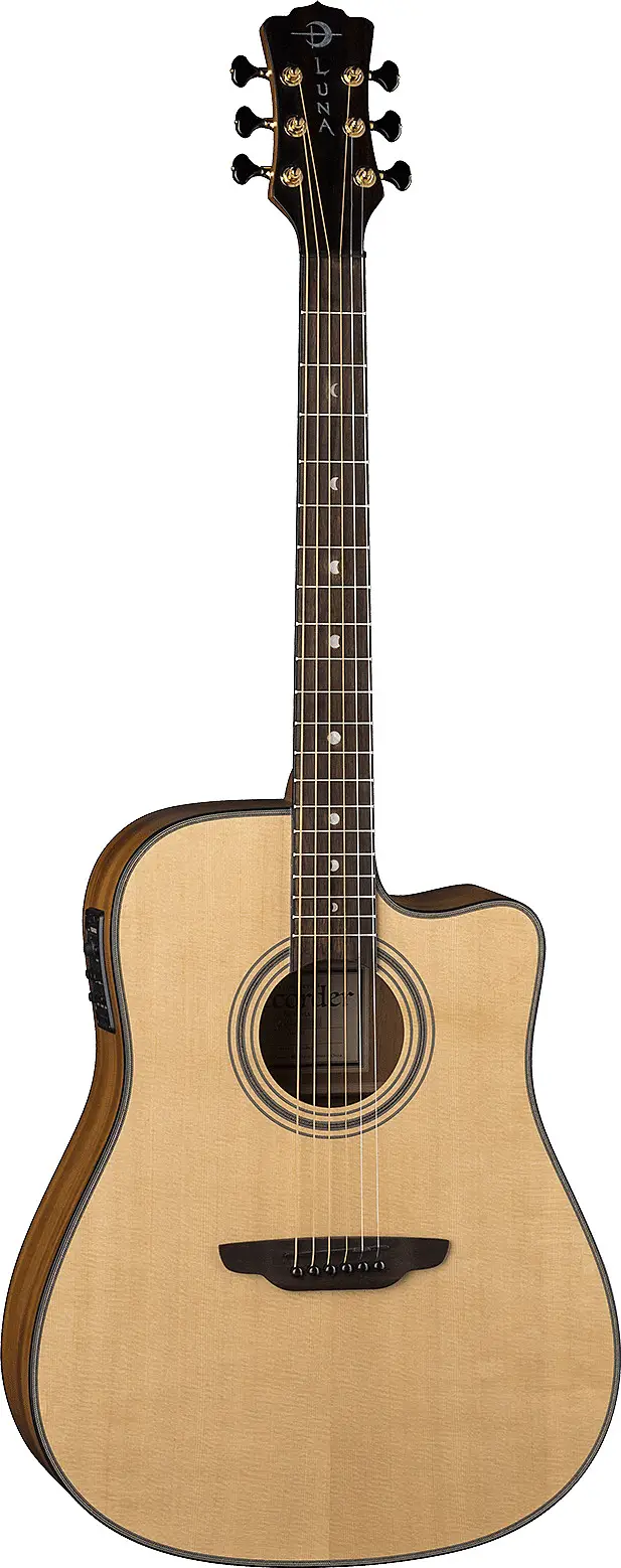 Art Recorder Dreadnought Cutaway A/E - All Solid Wood by Luna