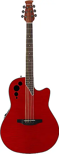 Ovation Applause 6 String Acoustic-Electric Guitar Right Cherry Flame AE44IIP-CHF Mid-Depth 