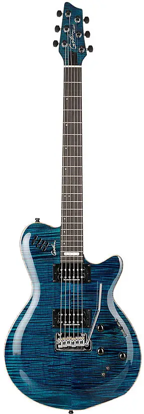 LGXT Trans Blue Flame AA by Godin