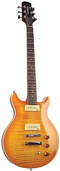 Sunburst Archtop Flametop P-90 by Hamer