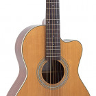 RP1-16C Recording King Schoenberg Torrefied Adirondack Spruce Top Guitar, 0 Body Cutaway